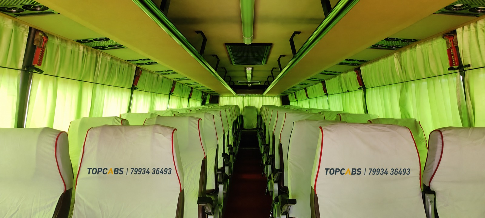 TopCabs Volvo 45-seater AC bus interior